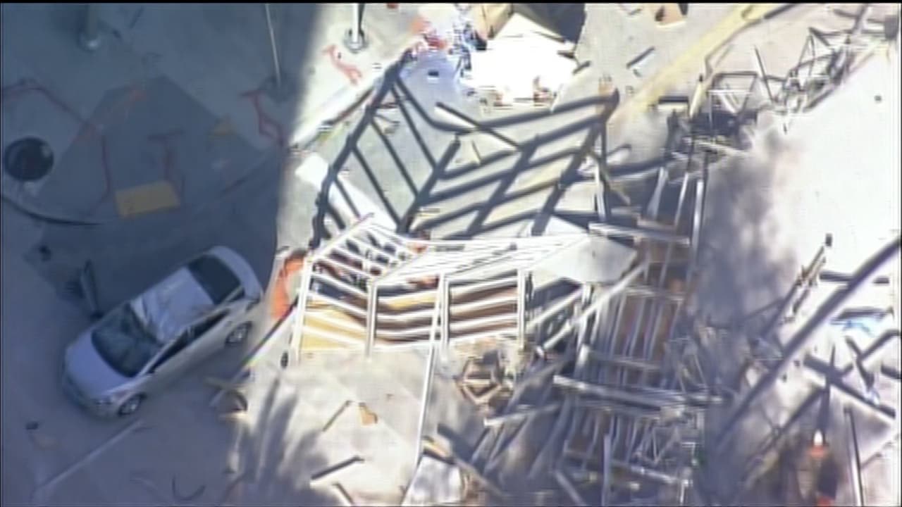 Colapsa parcialmente estructura de edificio bajo construcción en Brickell