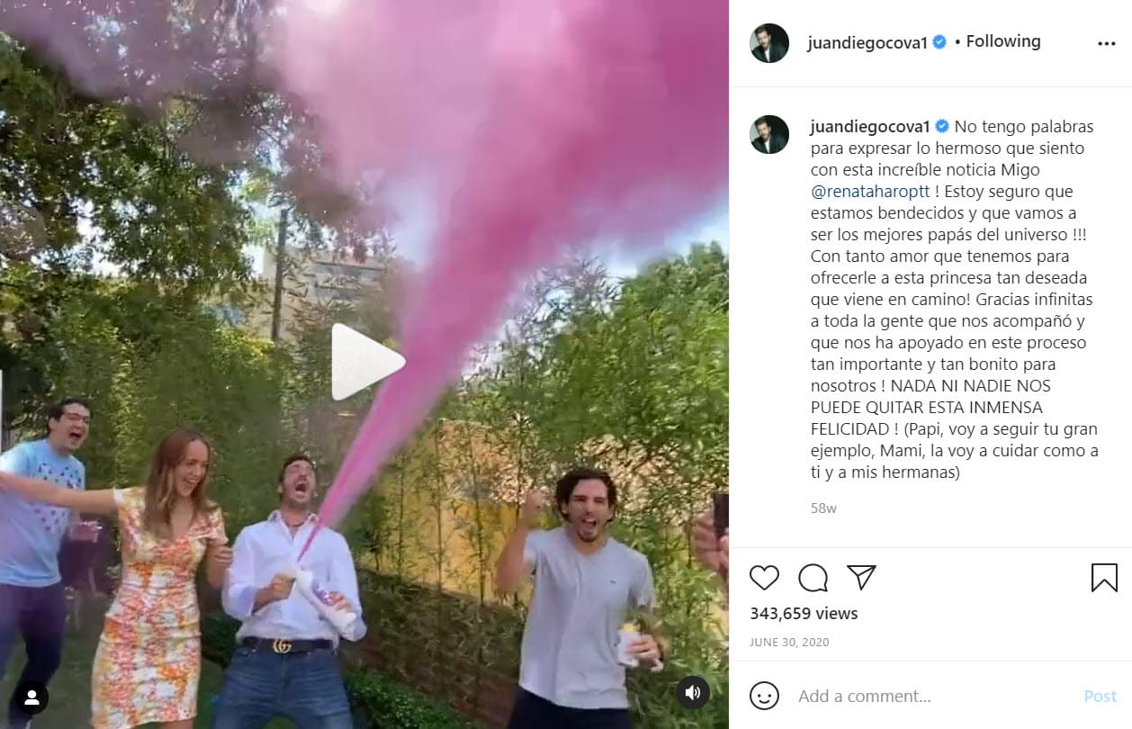 El día 30 de ese mes revelaron que tendrían una niña.