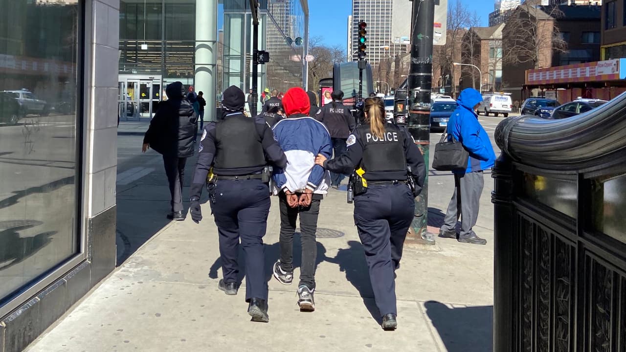 Cinco personas fueron detenidas en el centro de Chicago tras llevar a cabo un robo organizado en la avenida Michigan.