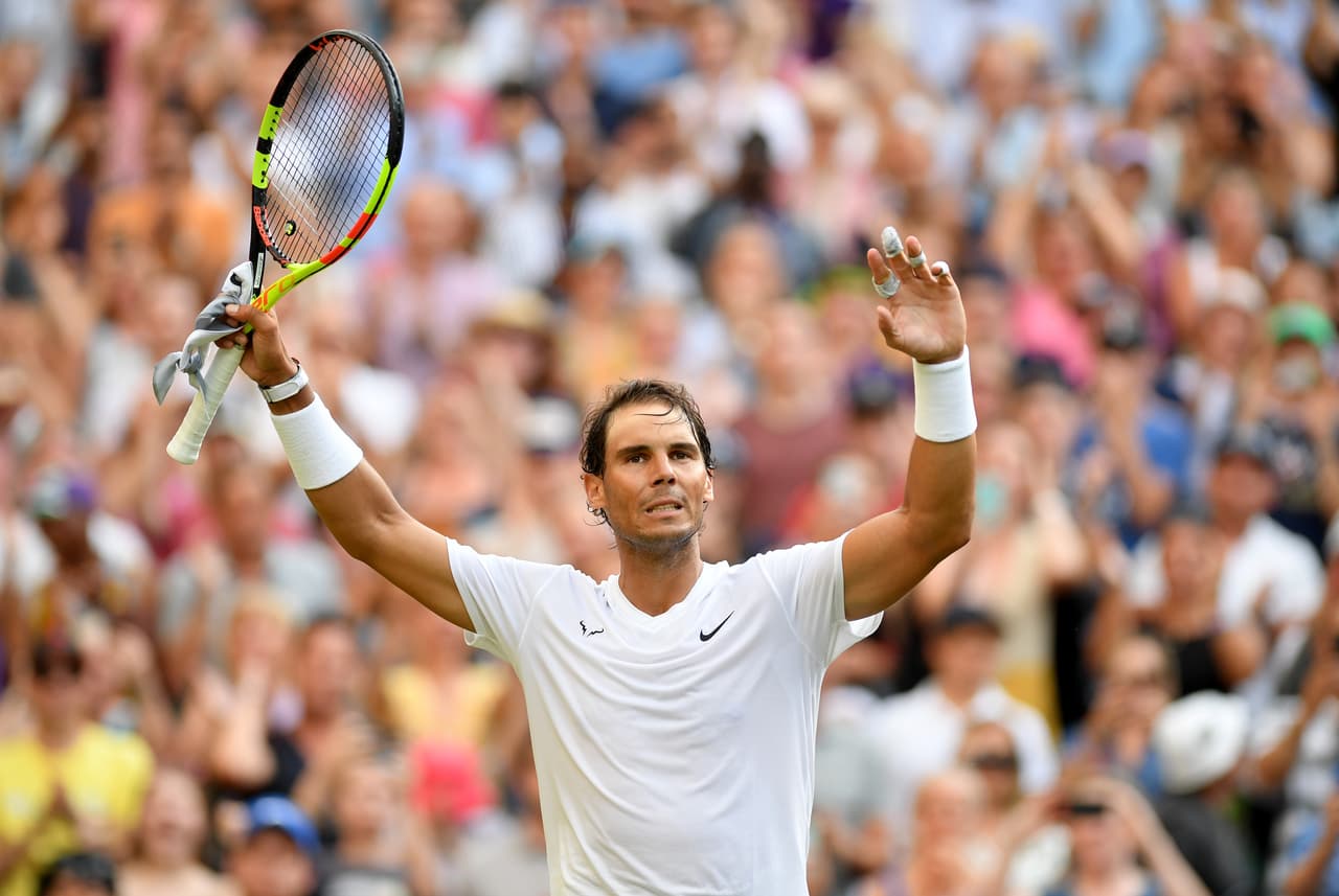 Rafael Nadal celebra su sufrida victoria.