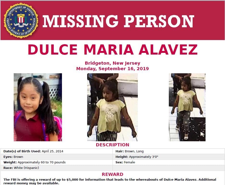Cuatro meses sin rastros de la niña hispana Dulce María Alavez 