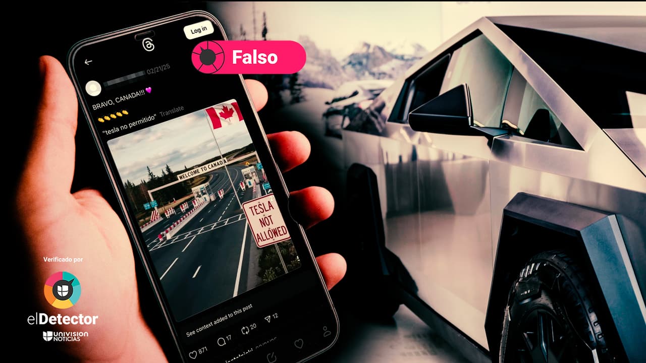 Esa supuesta imagen de un letrero que prohíbe autos Tesla en Canadá NO es real: fue generada con IA