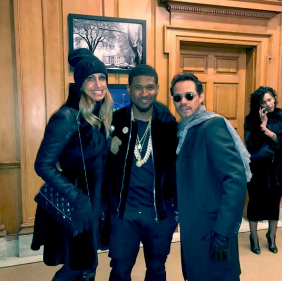 Con el Cantante Usher y su ‘Flaco de Oro’ Marc Anthony en La Casa Blanca.