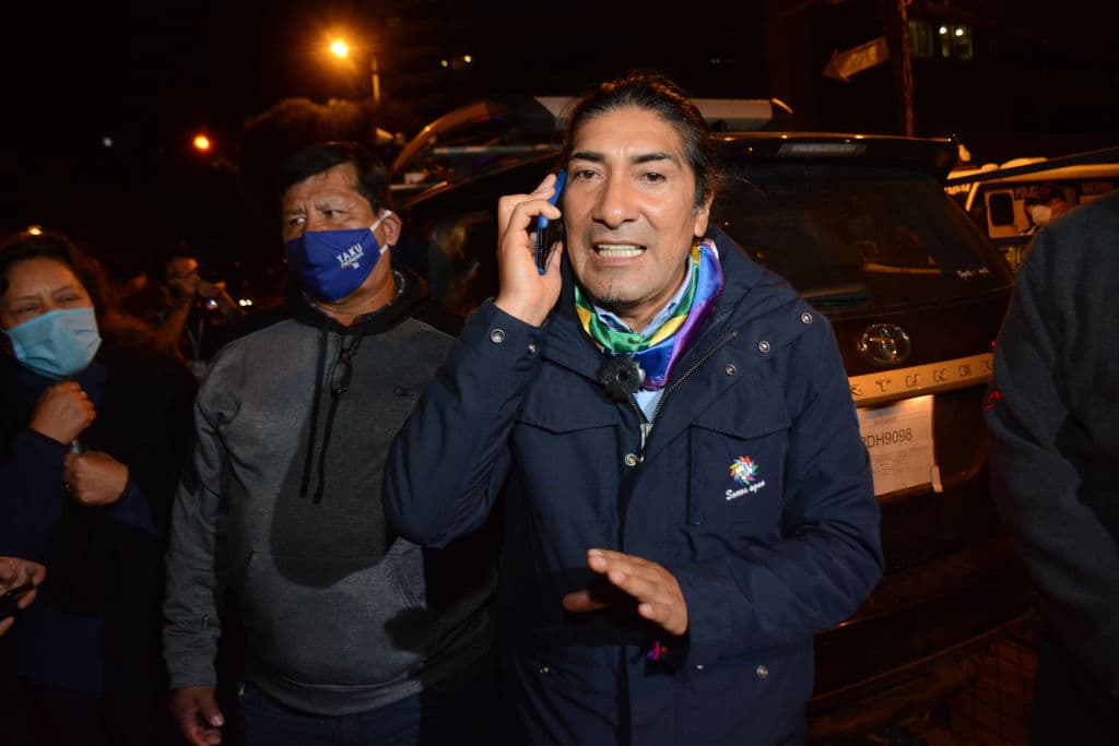 Candidato de Pachakutik, Yaku Perez.