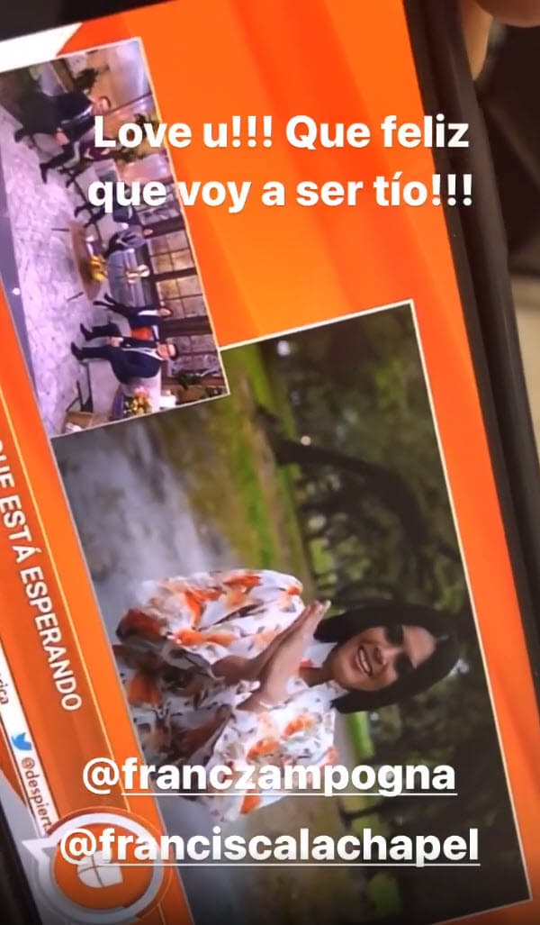El fashionista también compartió en su cuenta de Instagram algunas imágenes de Francisca Lachapel, justo en el momento en que dio la noticia de su embarazo.