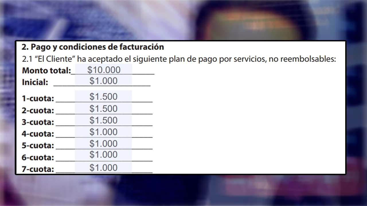 “Esperanza” y otras personas entrevistadas por 
<i>Univision 32 </i>compartieron parte de los supuestos contratos y recibos de pago a Molina y su empresa