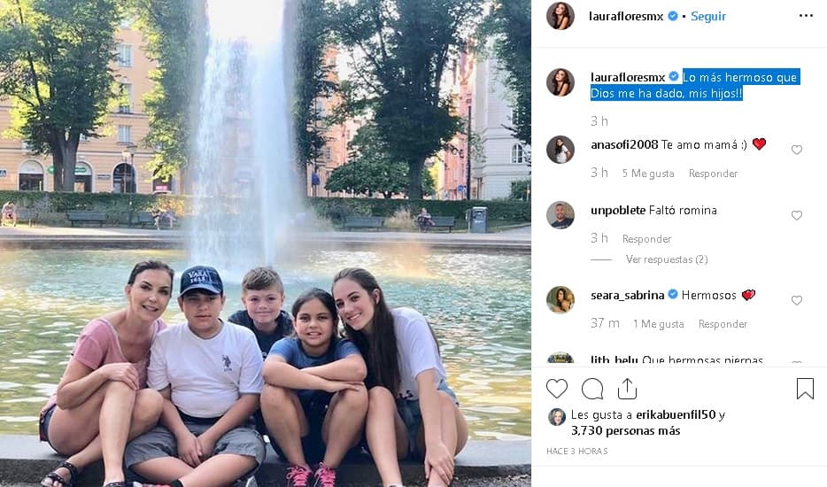 A dos de ellos los adoptó en México y junto a ellos ha formado una familia numerosa.