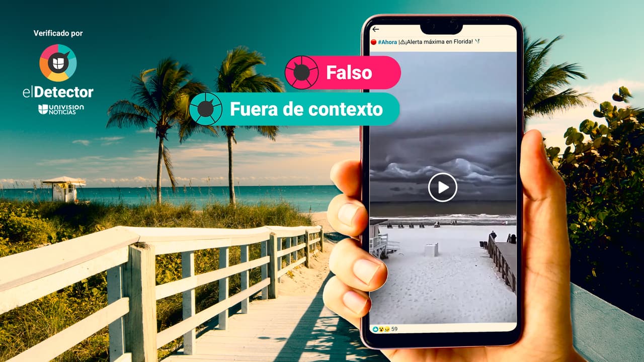 Ese video de una playa con cielo gris y nubes en forma de onda NO es de las primeras imágenes del huracán Milton en Florida