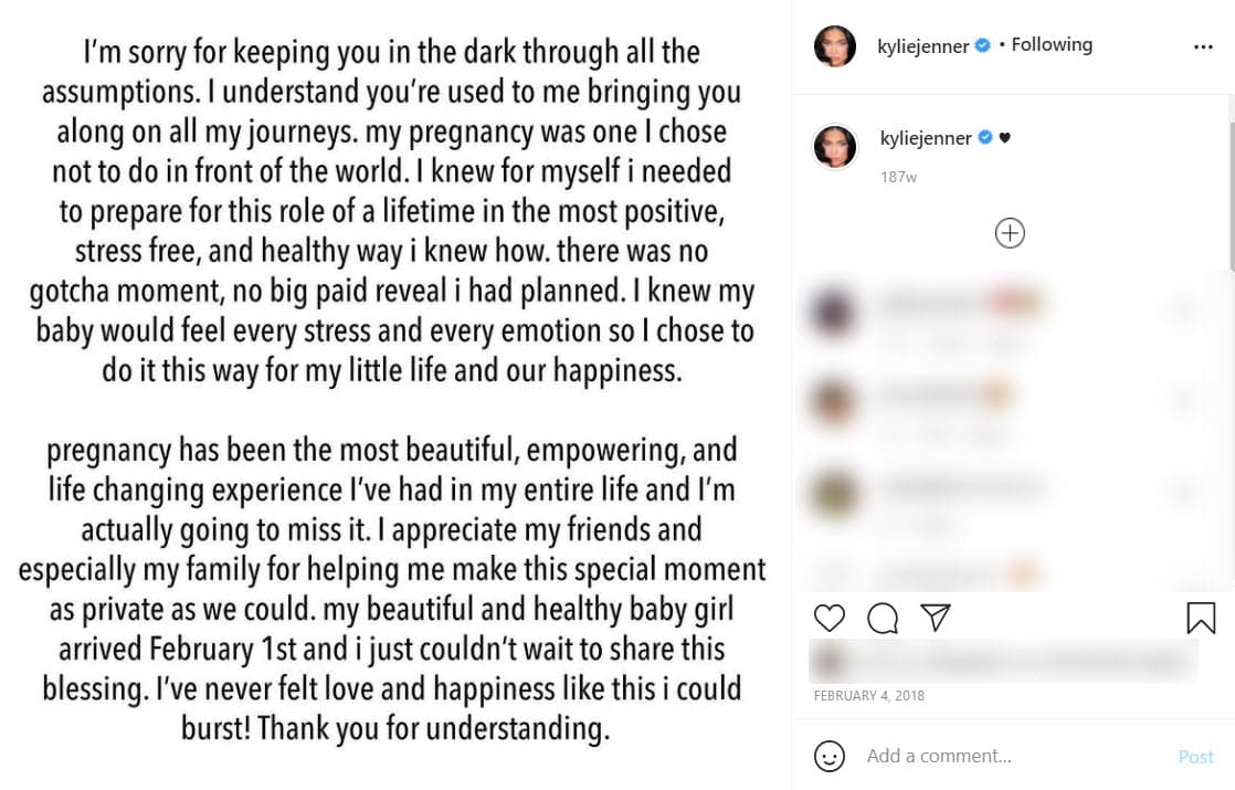 "
<b>Elegí no mostrar mi embarazo frente al resto del mundo.</b> Sabía sin que nadie me lo dijera que necesitaba prepararme para este papel, uno que durará toda una vida, de la forma más positiva y sana posible, sin estrés", se lee en Instagram. 
<br>