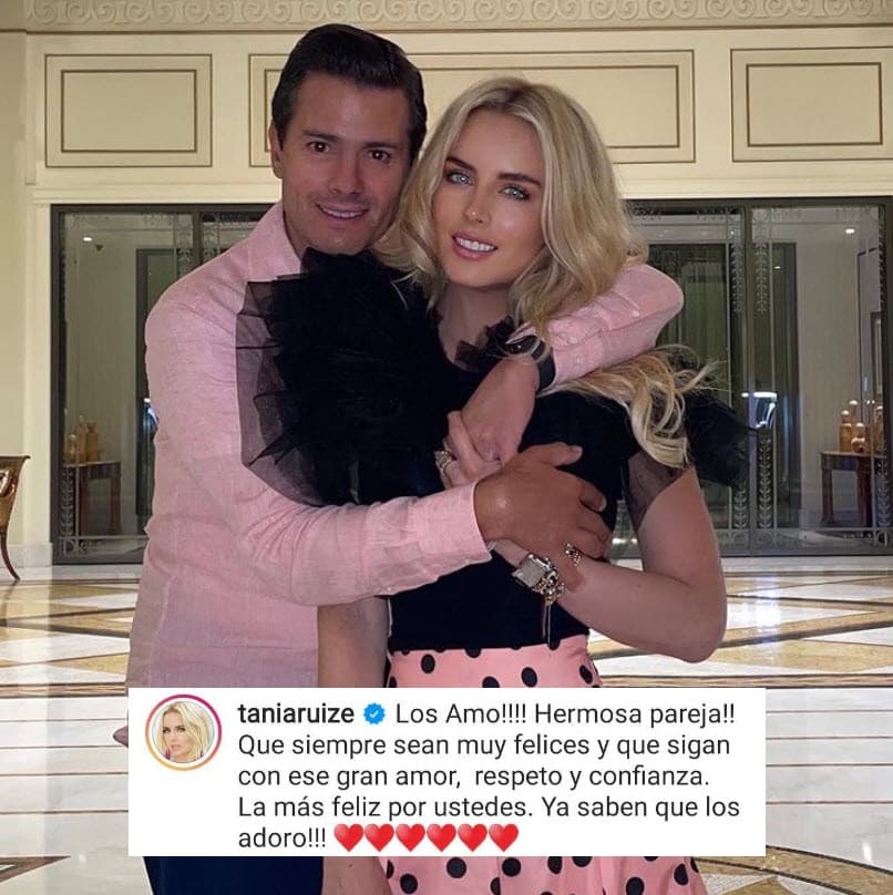 <b>Tania Ruiz</b>, actual pareja de Enrique Peña Nieto, le dedicó un mensaje: "Que siempre sean muy felices y que sigan con ese gran amor, respeto y confianza".
<br>