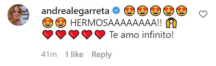 Quien también comentó la publicación de su primogénita.