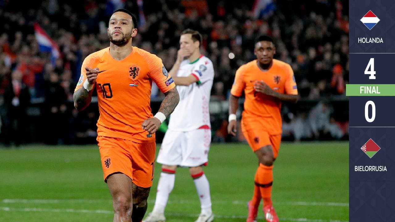 Holanda 4-0 Bielorrusia - GOLES Y RESUMEN - ELIMINATORIAS  - Eurocopa 2020
