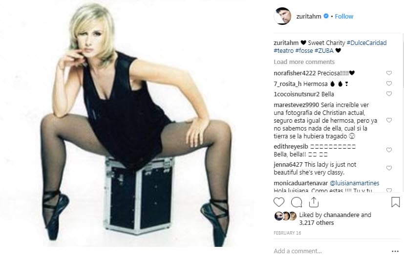 Cinco días antes publicó esta imagen de cuando la actriz actuó en la puesta en escena 'Sweet Charity'. Estas publicaciones eran comunes, pues el actor era un gran admirador del trabajo de su esposa.