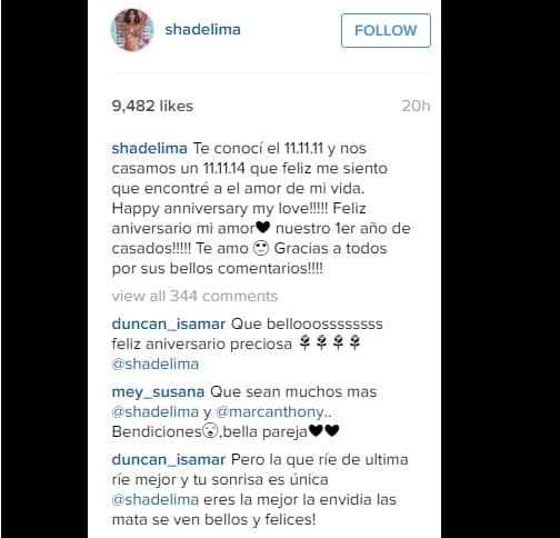 A la emotiva imagen, Shannon agregó un tierno mensaje con el que demostró que su amor por el rey de la salsa es incontenible.