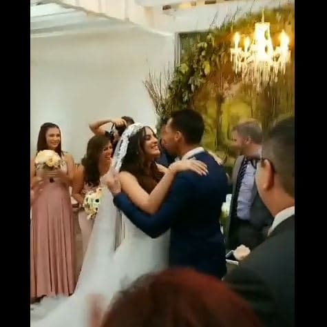 "Marido y mujer. Familia Pabón-Trucco. Toda la felicidad del mundo en esta nueva etapa. Que el amor y el respeto reinen siempre. Los amo".