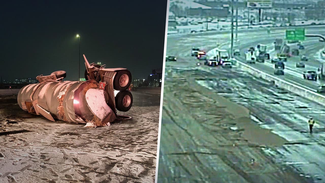 Derrame de petróleo en la I-15 por accidente de tránsito provoca cierre de carriles; no hubo heridos 