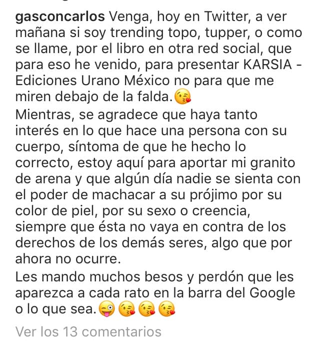 Gascón agradeció por la atención que le prestaron todos y por aportar un granito de arena para que exista una sociedad más igualitaria.