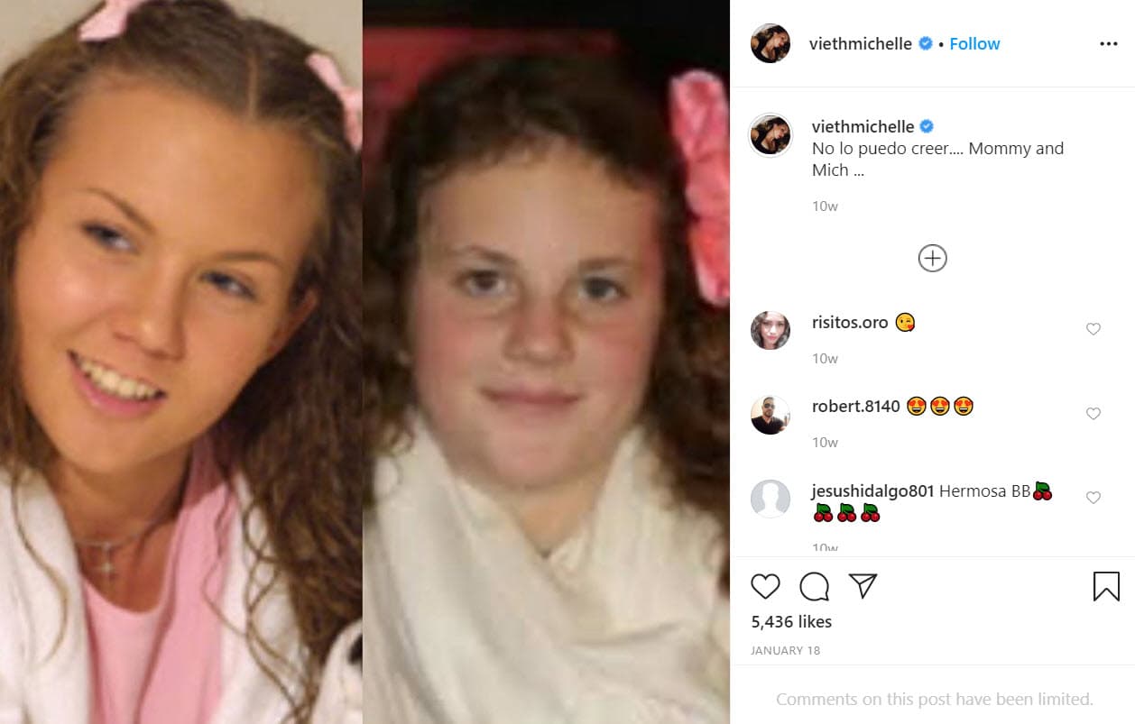Incluso, el pasado 18 de enero la actriz de 41 años hizo una 
<b>comparativa de sus rostros</b>: "No lo puedo creer... Mommy and Mich...", escribió en Instagram.
<br>