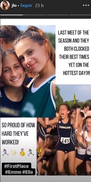 "Último encuentro de la temporada y ambas ya registraron sus mejores tiempos en el día más caluroso", escribió la intérprete de 
<b><a href="https://www.youtube.com/watch?v=4kGvlESGvbs" target="_blank">'Love don't cost a thing'</a></b>.
