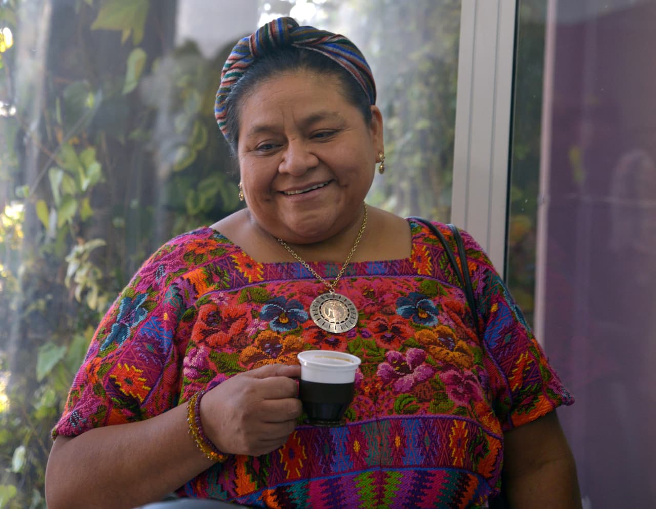La premio Nobel de la Paz (1992) de origen guatemalteco Rigoberta Menchú.