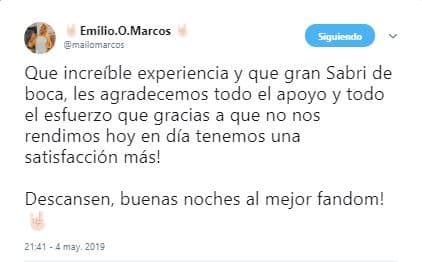 Finalmente, el actor de 16 años cerró la noche con este mensaje a sus seguidores.