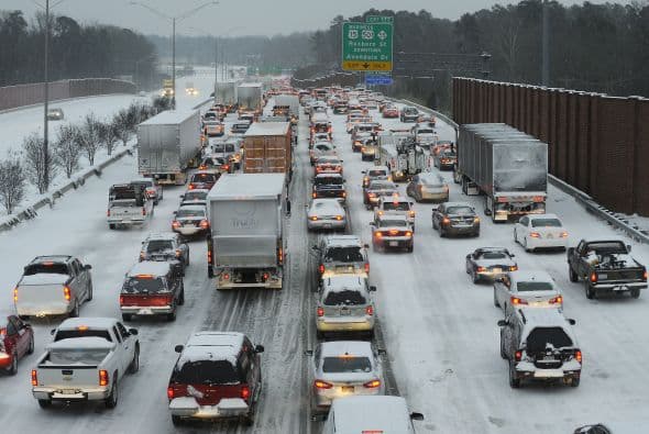Las carreteras del corredor de la Interestatal I-95, la zona más poblada de Estados Unidos, se encuentran congestionadas.