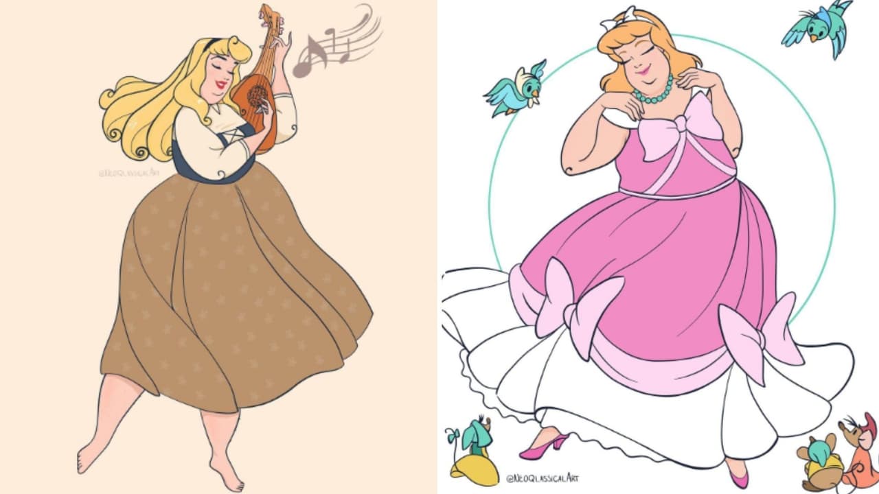 Princesas Disney si fueran 'plus size' o talla grande: ilustraciones de Crystal Water (Neoqlassical Art)