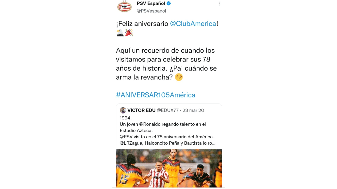 El Club más grande de América cumple 105 años de existencia y las felicitaciones se hicieron extensas en redes sociales. Aficionados, jugadores y ex jugadores, otros clubes y periodistas se sumaron al homenaje de las Águilas.