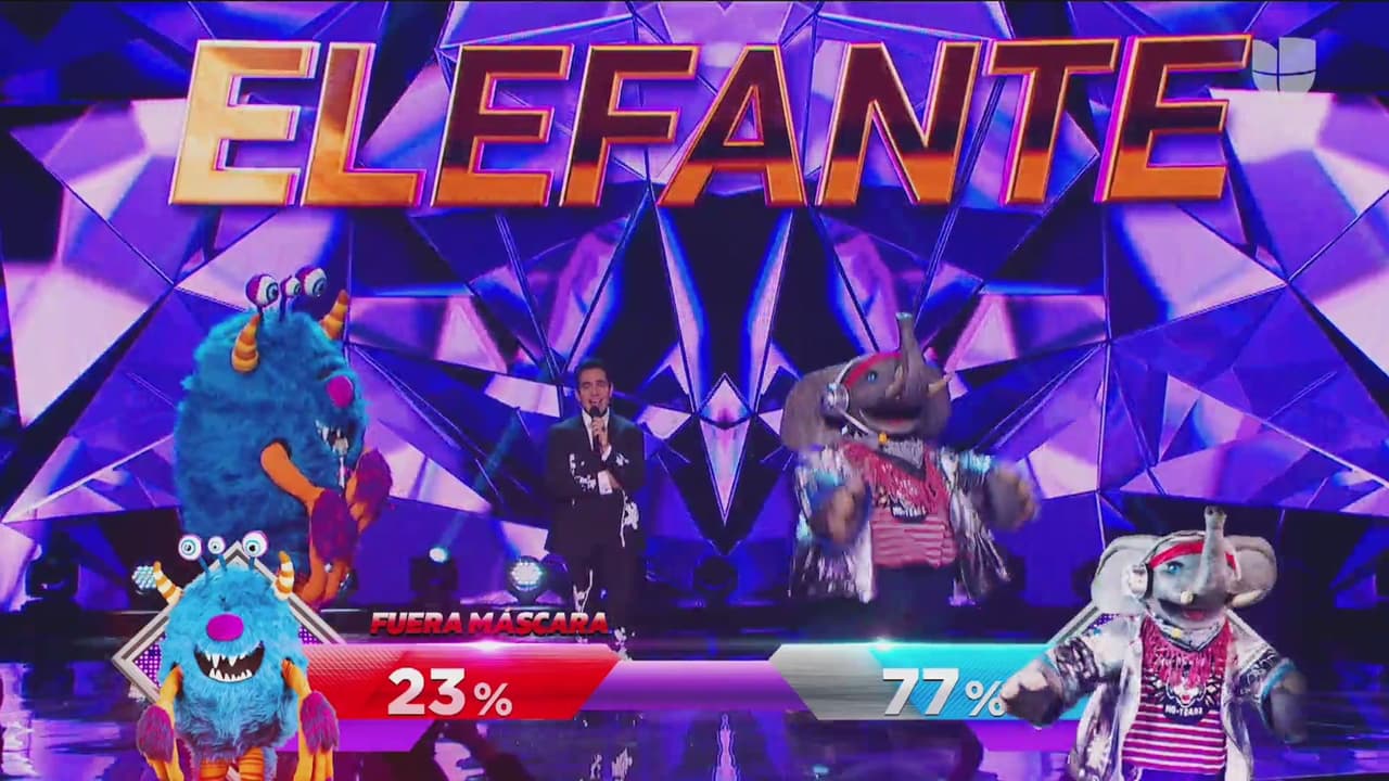 Tras una ronda de preguntas y respuestas, el público tuvo que votar para salvar a su personaje favorito de la noche. Elefante fue el elegido y Monstruo tuvo que despedirse del show.
