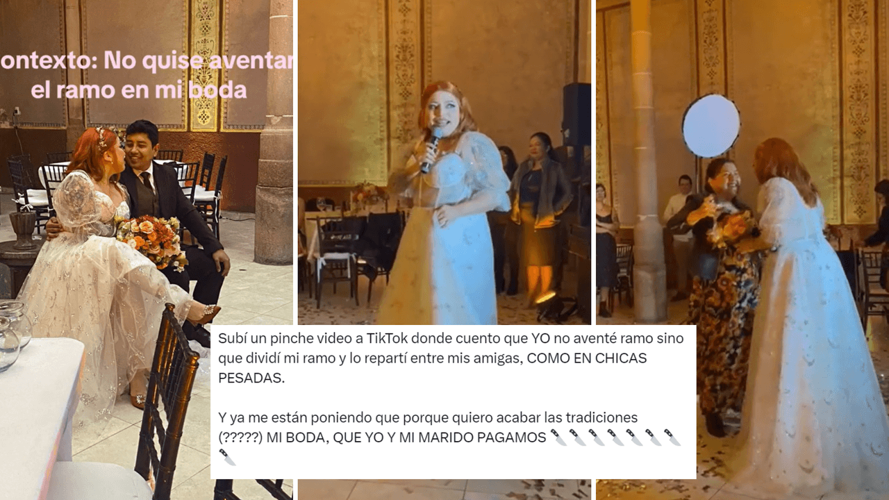 Novia se hizo viral por negarse a aventar el ramo y cambiar la tradición.