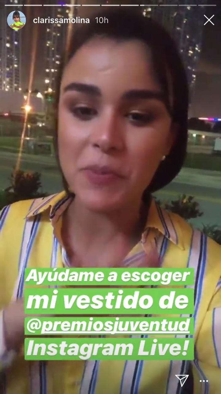 Al terminar su ensayo, la dominicana anunció que este lunes daría a conocer las opciones que tenía de vestuario. Pero no sólo eso, adelantó que les pediría ayuda a sus seguidores en Instagram para que le ayudaran a escoger alguno. "Nunca antes lo he hecho, así que hagámoslo ahora", dijo entusiasmada la conductora.