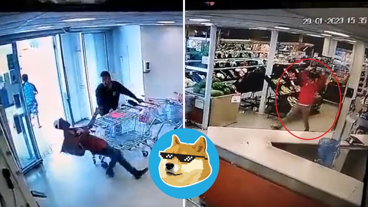 Empleado noquea de un botellazo en la cabeza a ladrón que intentaba escapar: "Para medalla de oro"