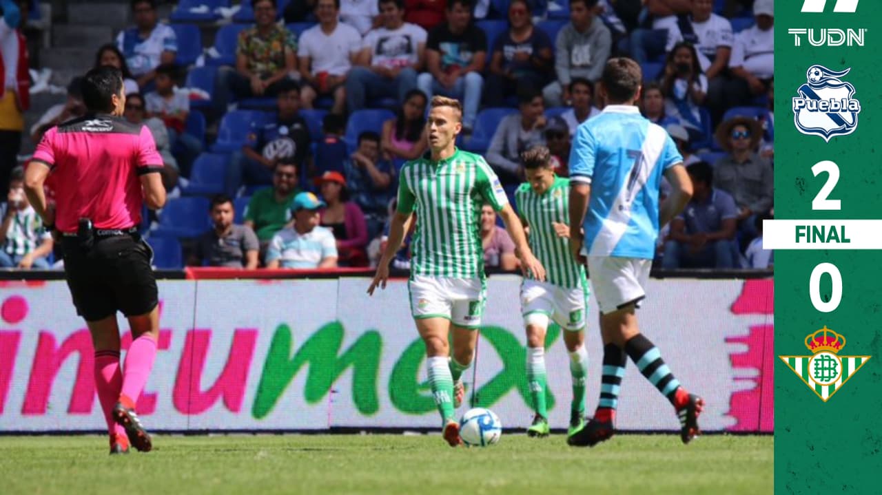 El Puebla celebra 75 aniversario con triunfo ante Betis de Guardado y Lainez