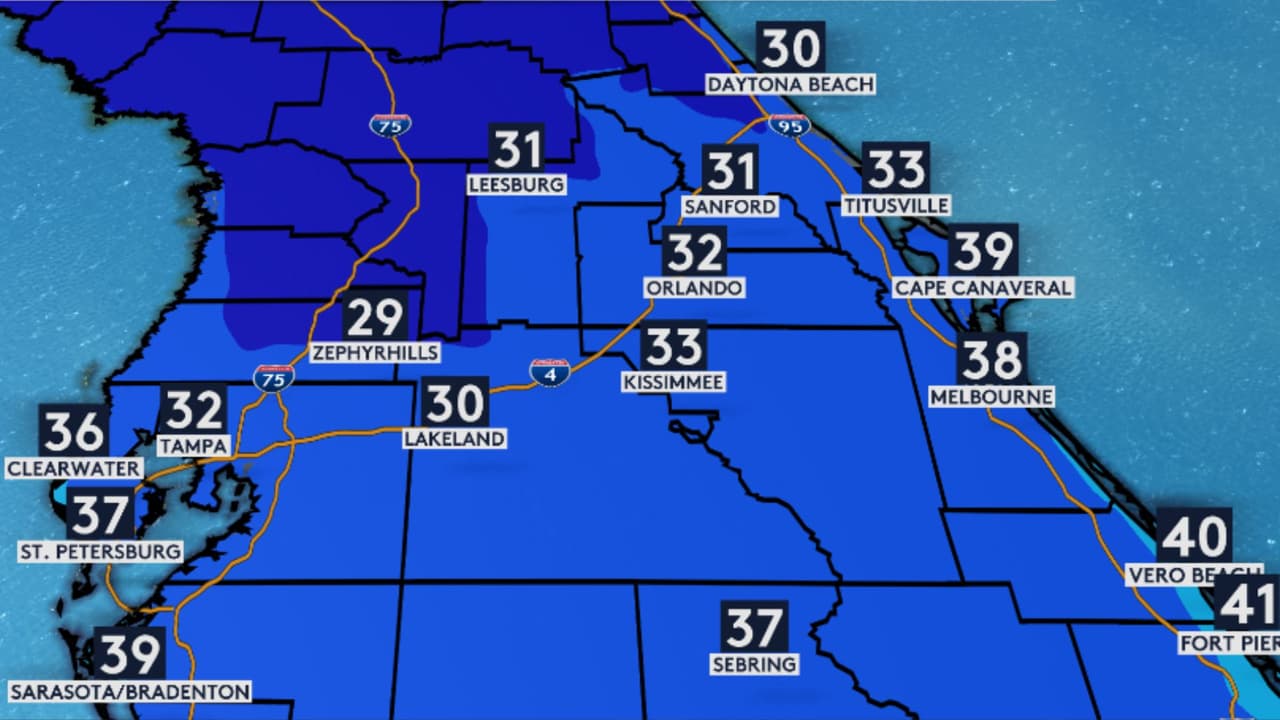 Temperaturas congelantes traerá el vórtice polar a Florida Central en Navidad