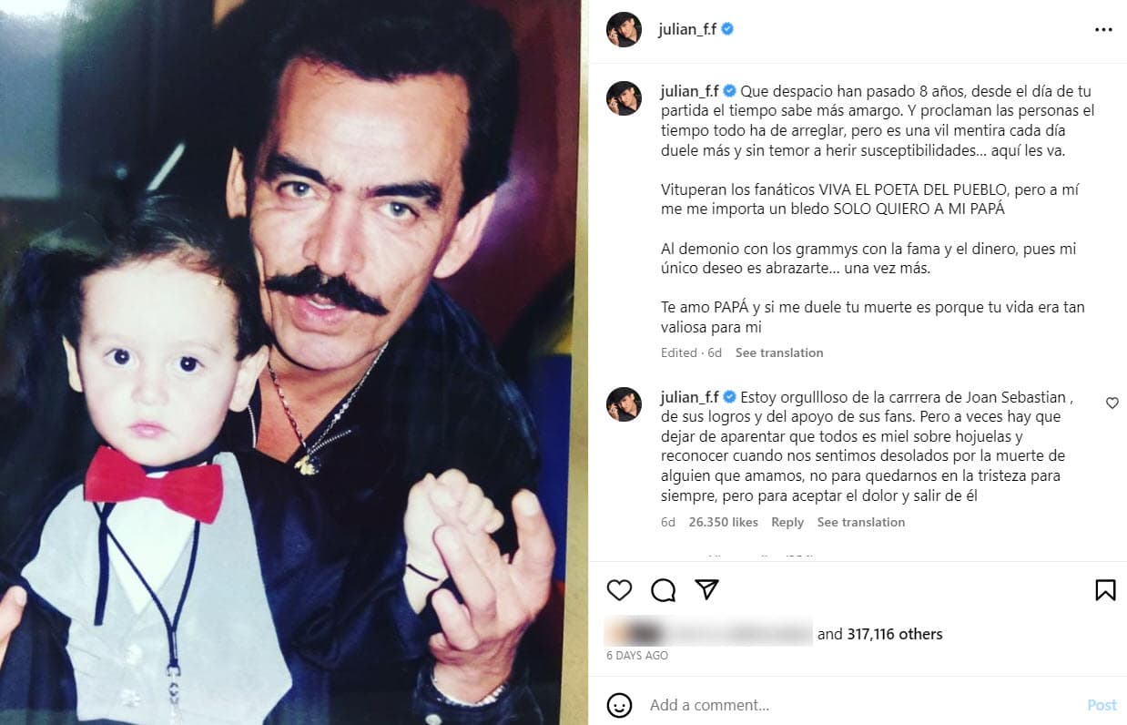 Julián Figueroa y su padre Joan Sebastian.