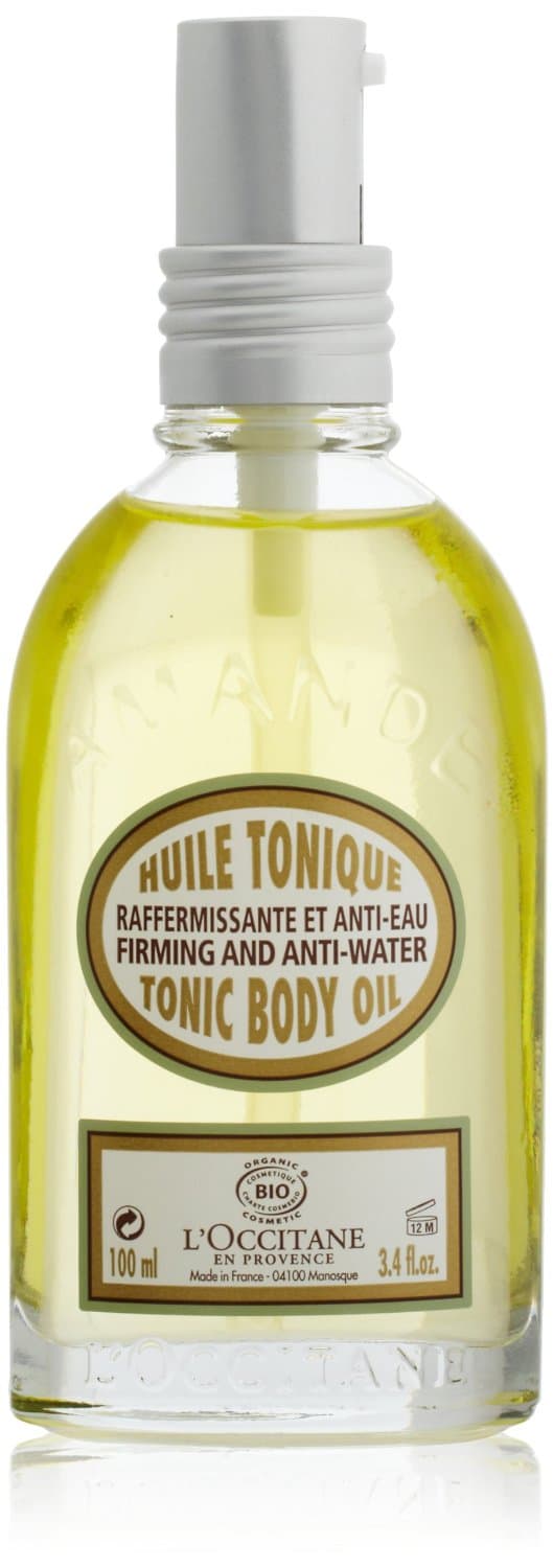 —Tonic Body Oil, de L’Occitane. Este aceite está enriquecido con proteínas, aceite de almendra, aceites esenciales de menta piperita, palmarosa y siempreviva. Actúa con eficacia contra la falta de firmeza, la resequedad y la perdida de elasticidad. 100 ml/46 USD