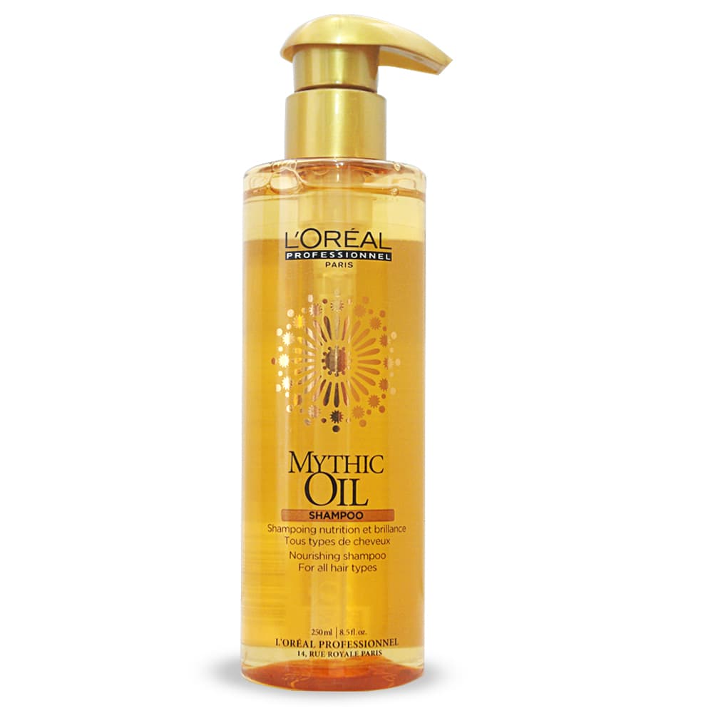 —Shampoo Mythic Oil, de L’oréal Professionnel. Este nutritivo shampoo es para todo tipo de cabello: contiene una mezcla de aceite de argán y aceite de semilla de algodón que ofrece una experiencia intensa de purificación nutritiva. El cabello queda limpio, nutrido, disciplinado y brillante. 250ml/36 USD