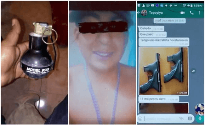 En el celular también fueron encontradas fotografías de armas que se ofrecen para la venta.