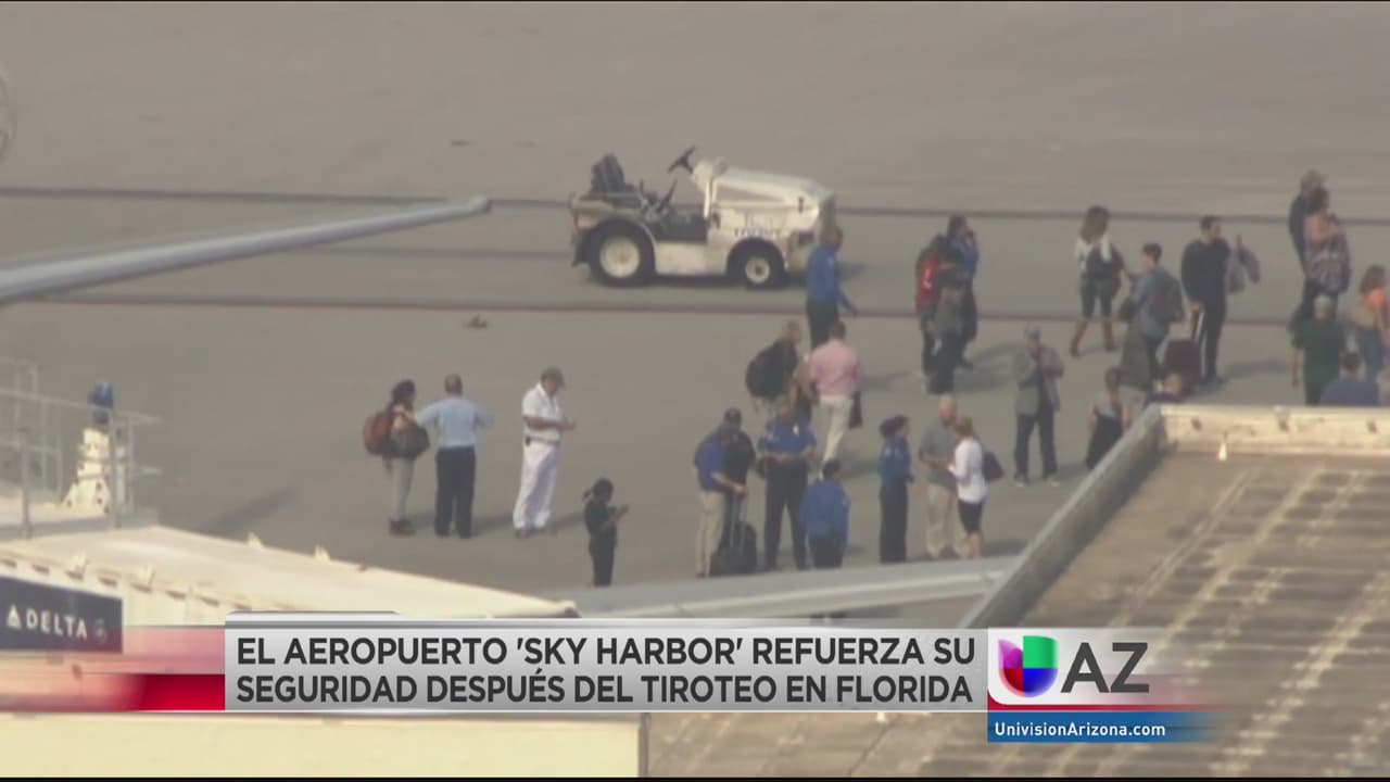 Incrementan seguridad en aeropuerto Sky Harbor después del tiroteo en Florida