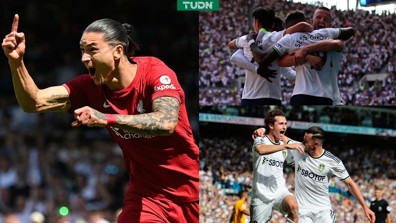 Debut goleador de Núñez con Liverpool, Spurs golea y Leeds remonta
