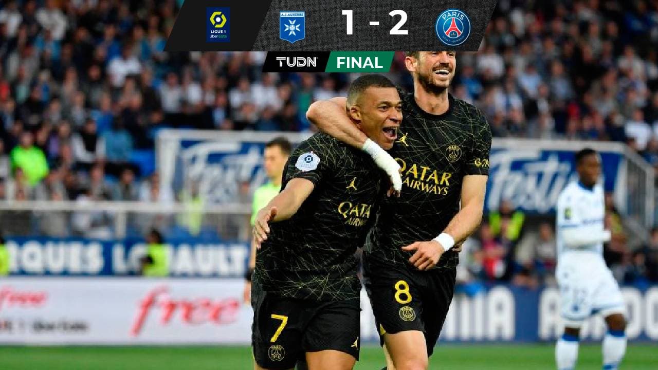 PSG, con doblete de Mbappé, vence al Auxerre y es virtual campeón en Francia