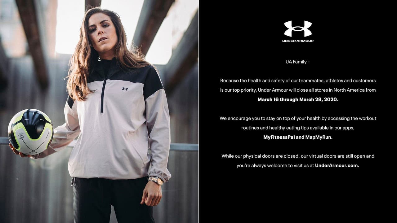 Under Armour cerró todas sus tiendas en Norte América hasta el 28 de marzo.