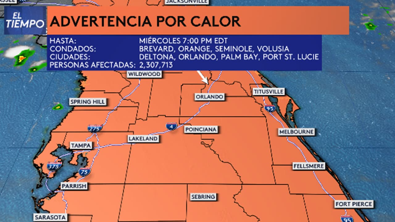 Índice de calor de 112 °F en Florida Central: se espera un miércoles con mucha humedad y altas temperaturas