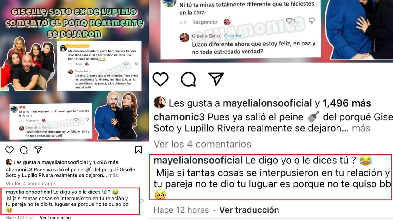Mayeli Alonso reaccionó así ante mensaje de Giselle Soto, la exnovia de Lupillo Rivera quien aparentemente le habría hecho responsable de su separación.