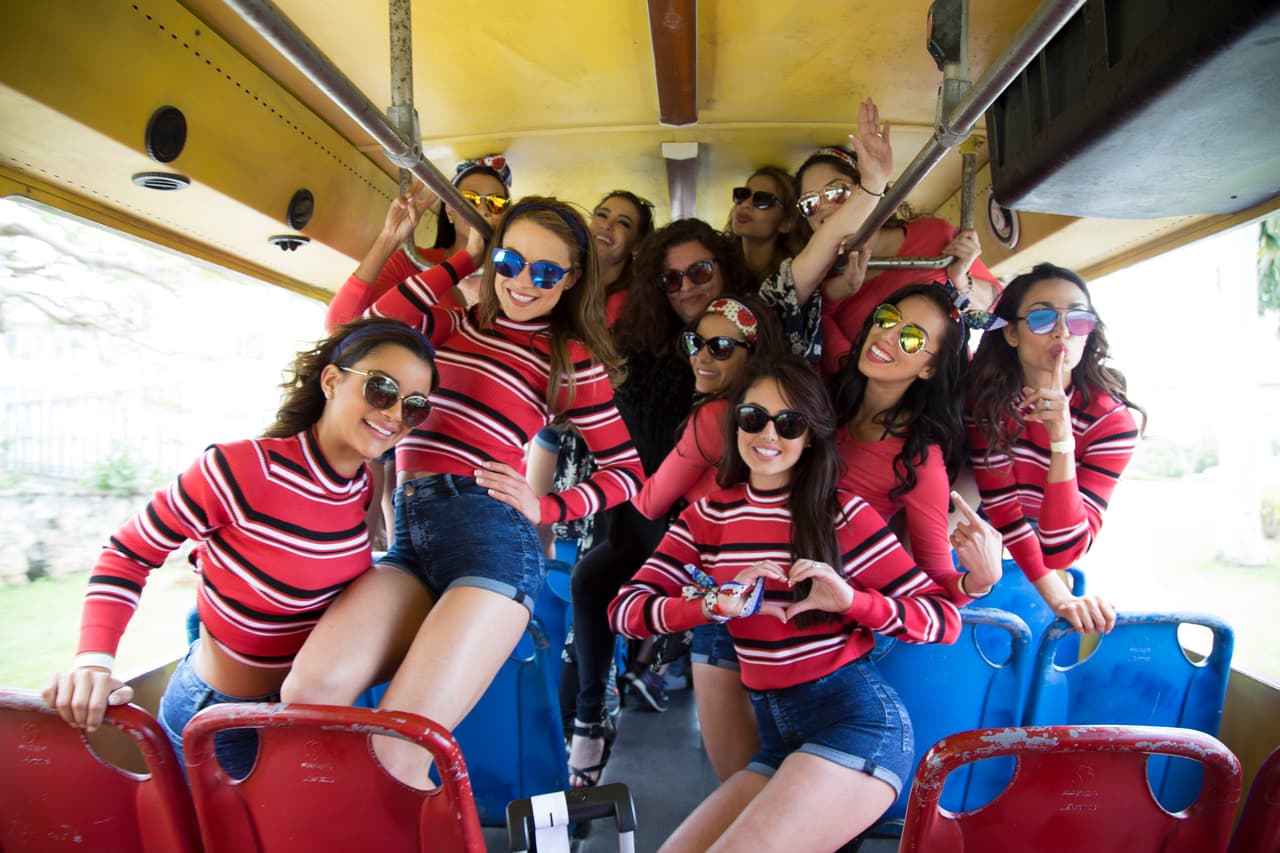 Las chicas disfrutaron de mucho sol, arena y mar en las cálidas playas del Caribe en un día que jamás olvidarán.