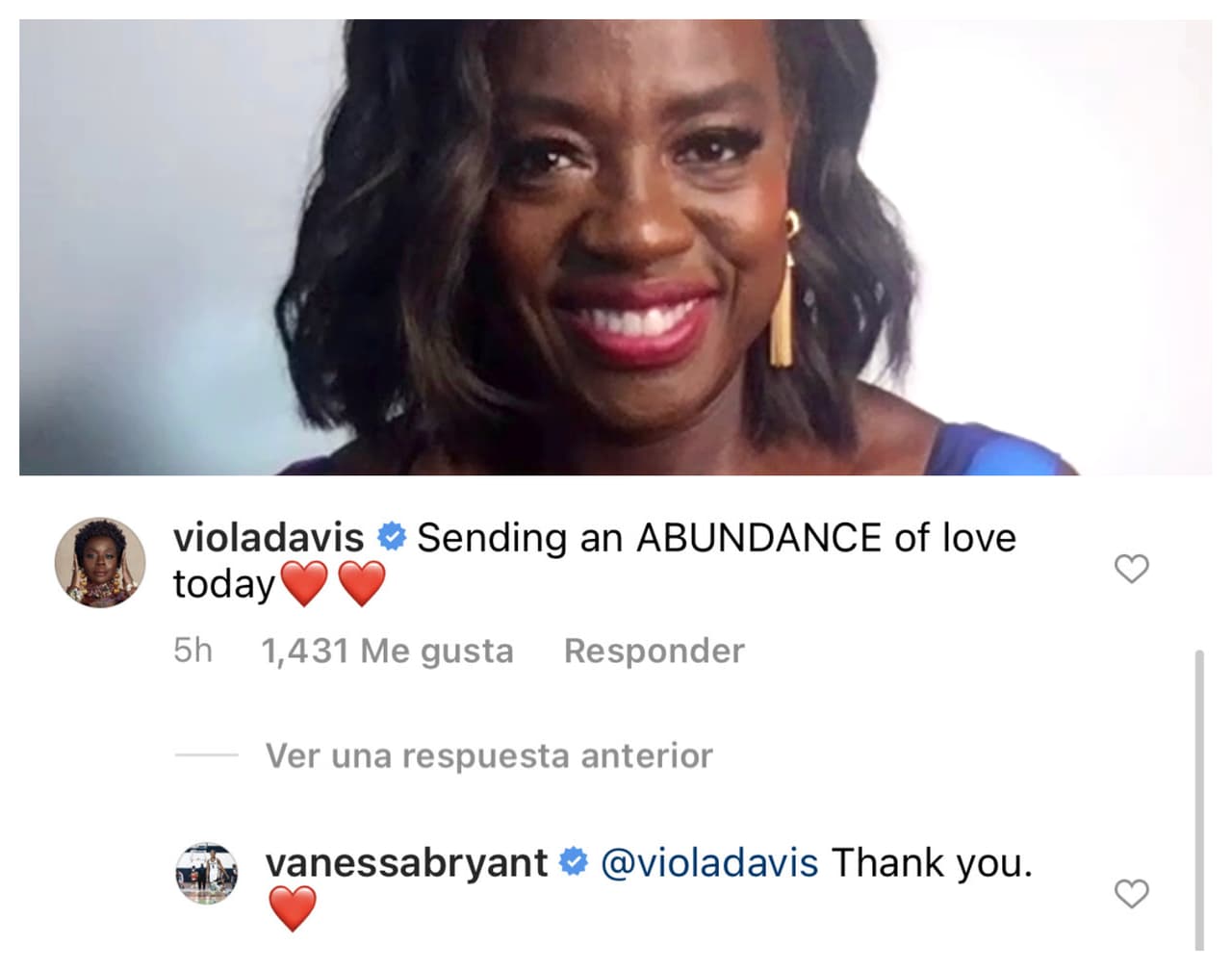 También la actriz
<b>Viola Davis</b> le dejó un mensaje en el que le deseó "amor en abundancia".
<br>