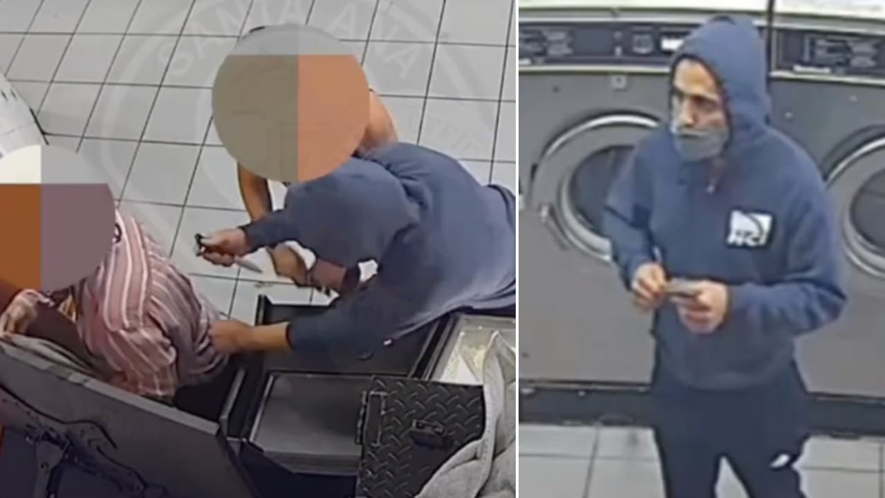 Video capta el robo armado a una empleada de una lavandería en Santa Ana