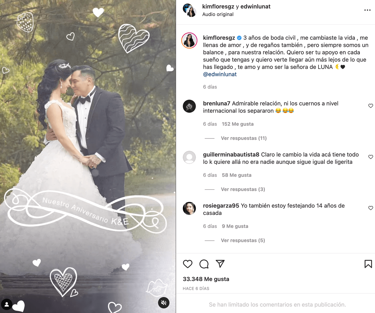 La Guatemalteca Kimberly Flores en su Instagram posteó un video mostrando los momentos importantes de su relación, con un fondo musical al estilo Maluma.