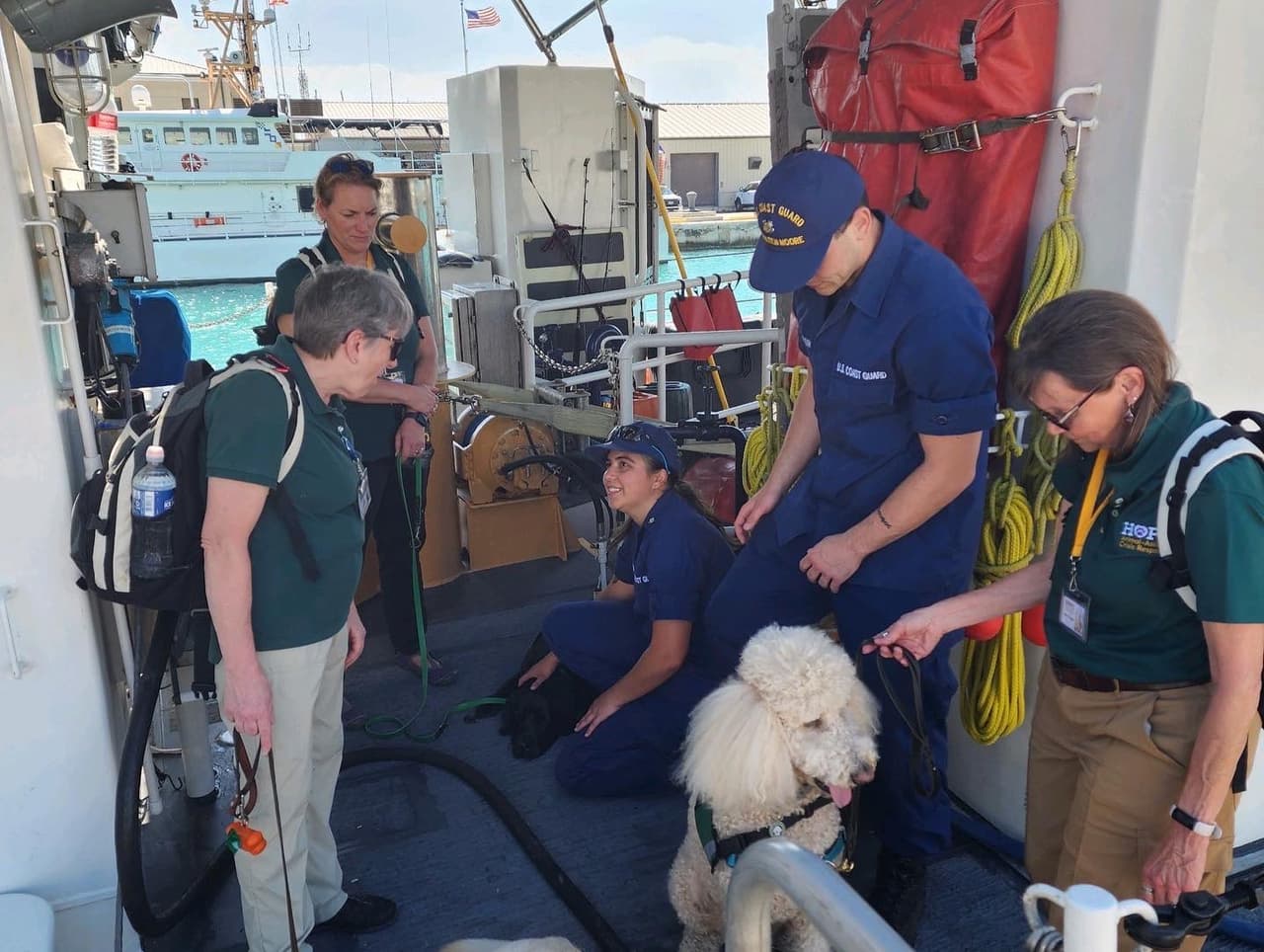 "Interactuar con perros tranquilos y bien educados, ayuda a disminuir la frecuencia cardíaca, reduce la presión arterial y permite que las personas se desestresen de una manera saludable, simple y efectiva”, refiere el departamento de seguridad nacional.