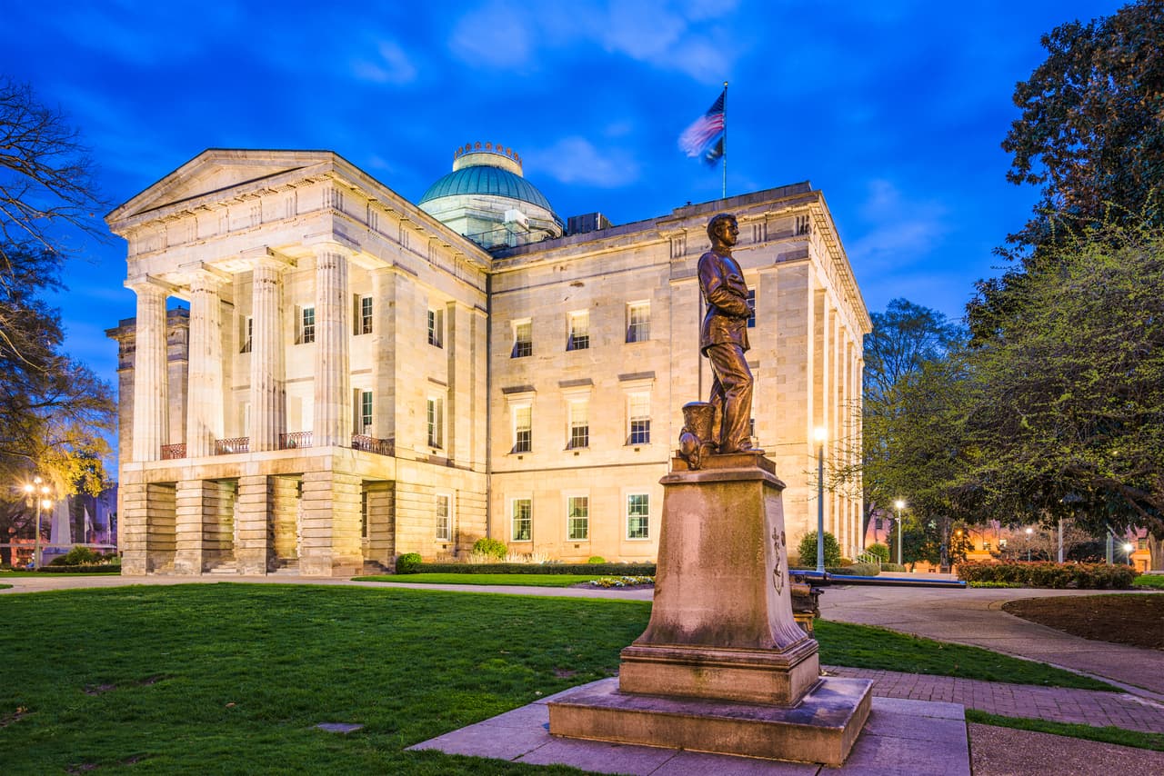Raleigh, North Carolina, USA State Capitol Building.
